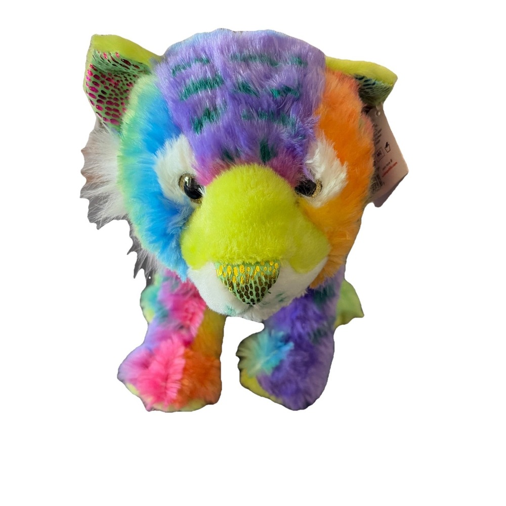 Wild Republic Tiger Rainbow Multi Color Plush 12" Stuffed K&M International NEW